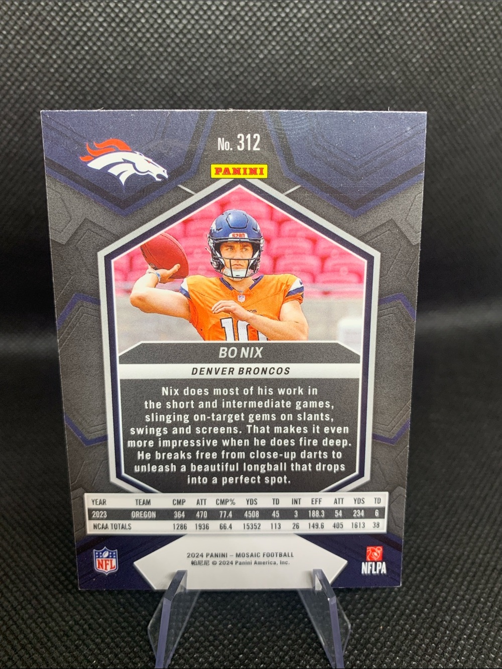 Bo Nix 2024 Panini Rookie Card & Topps Card Denver Broncos AllStar Mint In Case - Picture 5 of 7